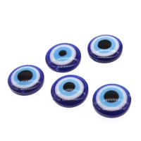 Злой глаз смолы бусы, канифоль, Круглая, DIY, голубой, 20mm, отверстие:Приблизительно 2mm, продается PC