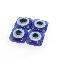 Granos de resina del malo ojo, Cuadrado, Bricolaje, azul, 14*14mm, agujero:aproximado 2mm, Vendido por UD