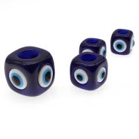 Granos de resina del malo ojo, Cuadrado, Bricolaje & diverso tamaño para la opción, azul, Vendido por UD
