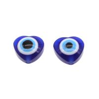 Granos de resina del malo ojo, Corazón, Bricolaje, azul, 15*16mm, agujero:aproximado 2mm, Vendido por UD