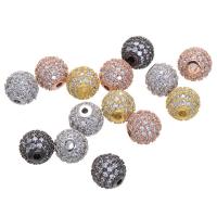 Cubic Zirconia Micro Pave Brass Beads, plated, DIY & micro pave cubic zirconia 6mm 