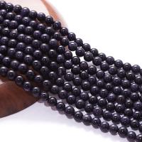 Blue Goldstone Beads, Blue Sandstone, Round, polished, DIY black 