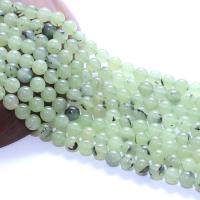 Prehnite Beads, Natural Prehnite, Round, polished, DIY light green 