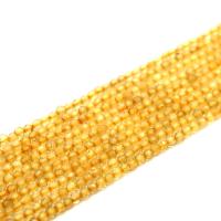 Rutilquarz Perlen, Rutilated Quarz, DIY & verschiedene Größen vorhanden & facettierte, goldfarben, verkauft von Strang