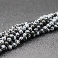 Schneeflocke Obsidian Perlen, poliert, DIY & verschiedene Größen vorhanden & facettierte, weiß und schwarz, verkauft von Strang