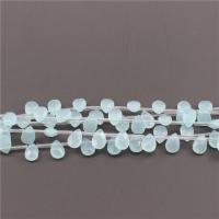 Translucent Glass Beads, Synthetic Glass, Teardrop, DIY & faceted, light blue 