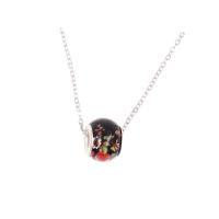 Стеклянные бусы ожерелье эмаль, титан, с Стеклянные бусины, Другое покрытие, Женский, Много цветов для выбора, 19mm, длина:8.85 дюймовый, продается PC