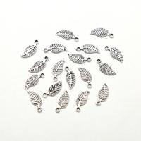 Zinc Alloy Leaf Pendants, DIY, silver color 
