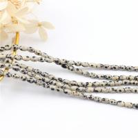 Dalmatinische Perlen, Dalmatiner, Trommel, poliert, DIY, 4x6mm, verkauft von Strang