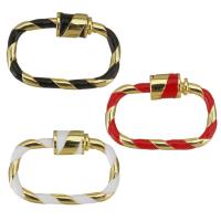 Fashion Carabiner Key Ring, Brass, gold color plated, enamel 