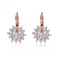 Zinc Alloy Leverback Earring, with Cubic Zirconia, fashion jewelry 1.3cm 