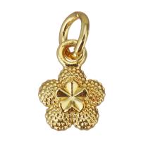 Brass Flower Pendants, gold color plated Approx 3.5mm 