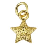 Звезды подвески латунные, Латунь, Звезда, плакирован золотом отверстие:Приблизительно 3.5mm, продается PC