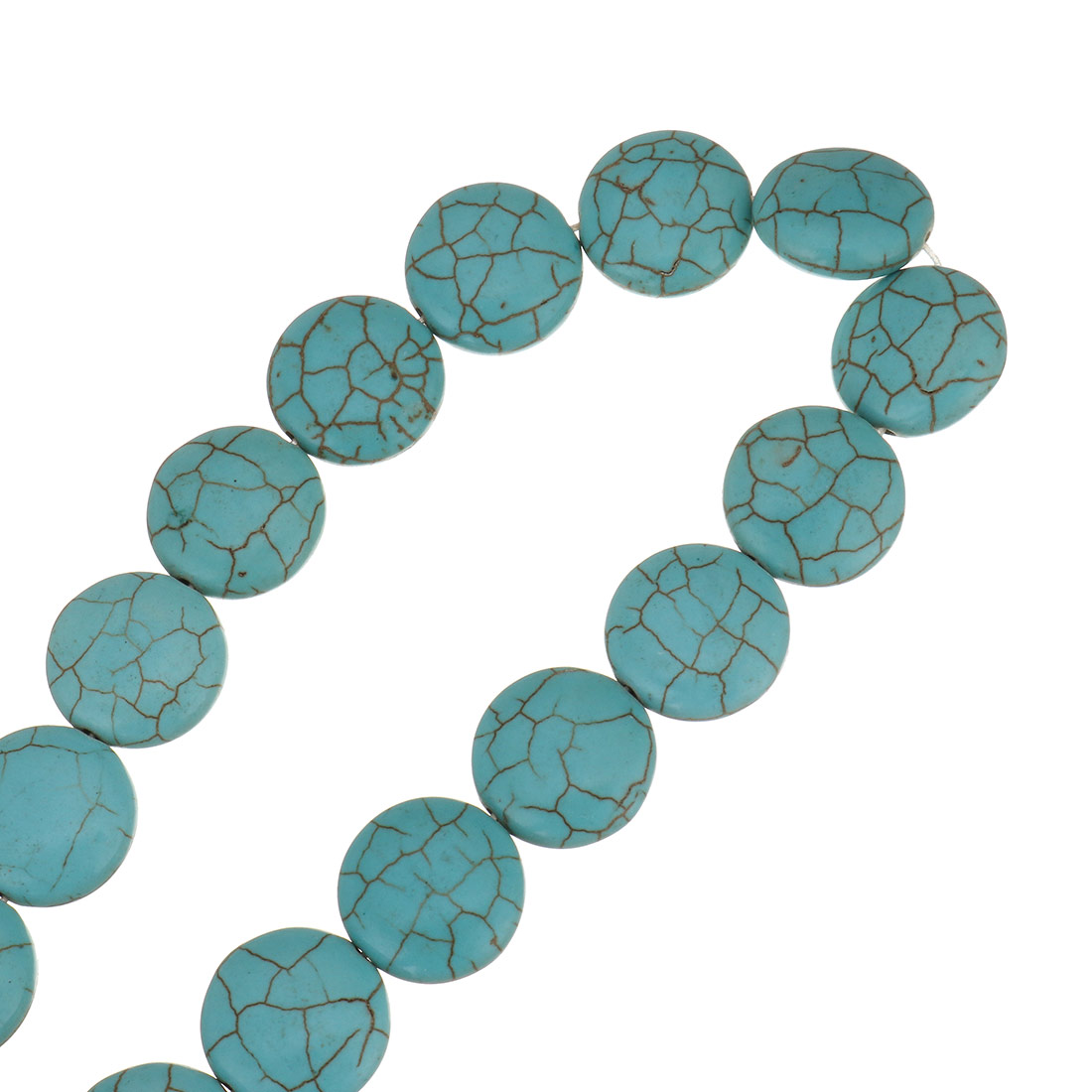 Synthetic Turquoise Beads, Flat Round, different size for choice, blue, Hole:Approx 1.5mm, Length:Approx 15.5 Inch, Sold By PC