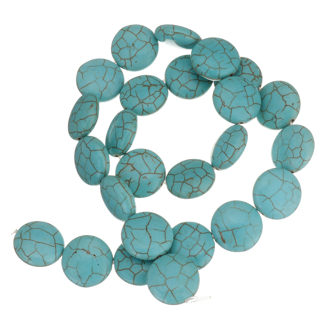 Synthetic Turquoise Beads, Flat Round, different size for choice, blue, Hole:Approx 1.5mm, Length:Approx 15.5 Inch, Sold By PC