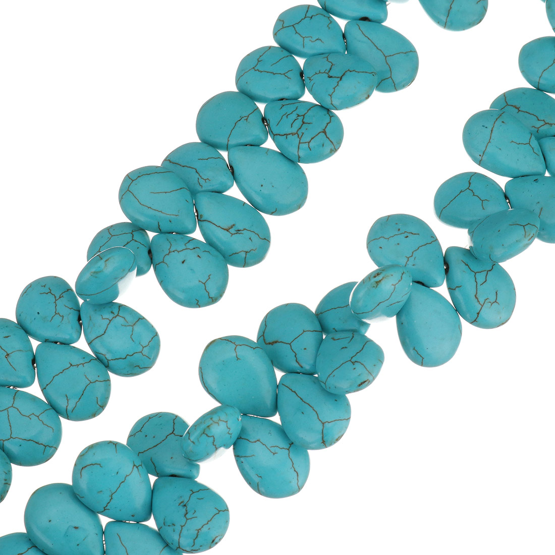 Synthetische Türkis Perlen, Tropfen, verschiedene Größen vorhanden, blau, Bohrung:ca. 1.5mm, Länge:ca. 16 ZollInch, verkauft von Strang