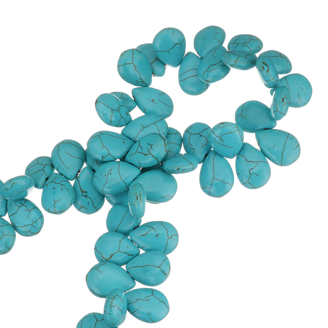 Synthetische Türkis Perlen, Tropfen, verschiedene Größen vorhanden, blau, Bohrung:ca. 1.5mm, Länge:ca. 16 ZollInch, verkauft von Strang