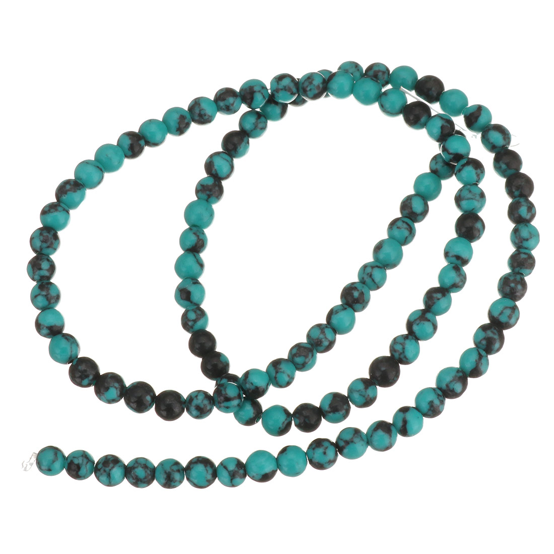 Synthetische Türkis Perlen, rund, verschiedene Größen vorhanden, blau, Bohrung:ca. 1mm, Länge:ca. 16 ZollInch, verkauft von Strang
