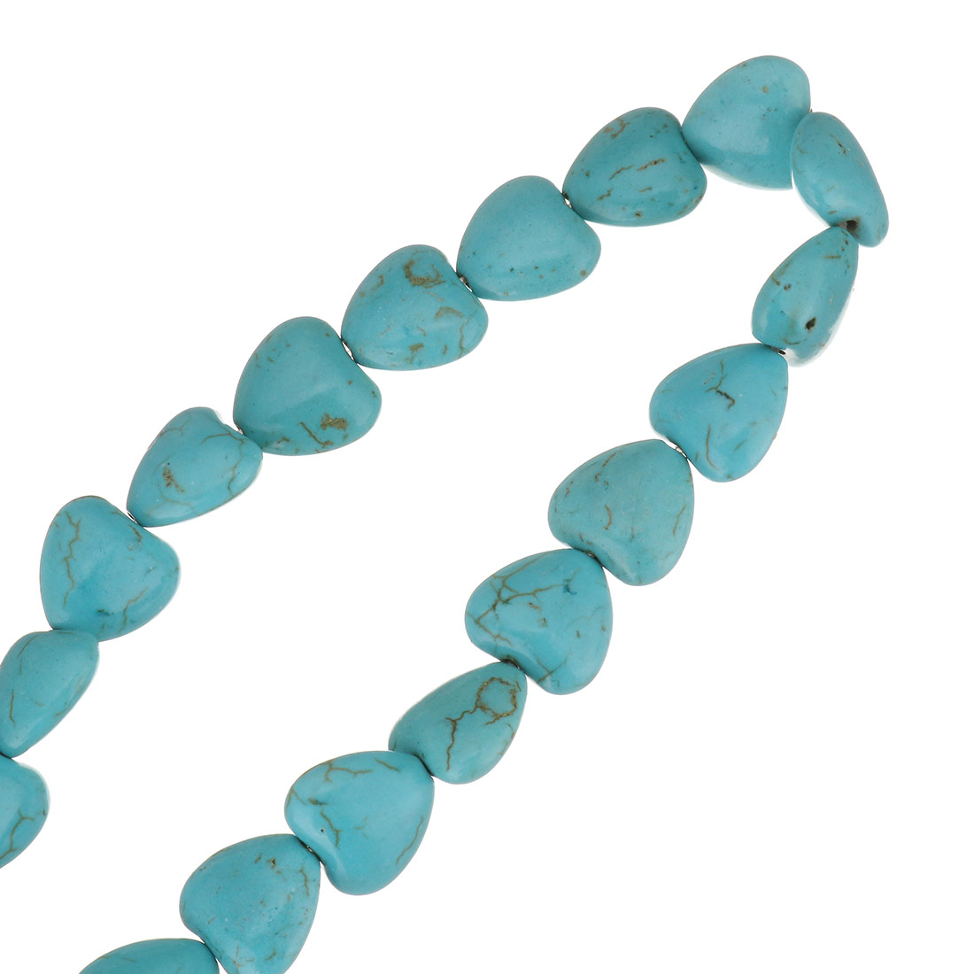 Perles en Turquoise synthétiques, coeur, normes différentes pour le choix, bleu, Trou:Environ 1.5mm, Longueur:Environ 16 pouce, Vendu par brin