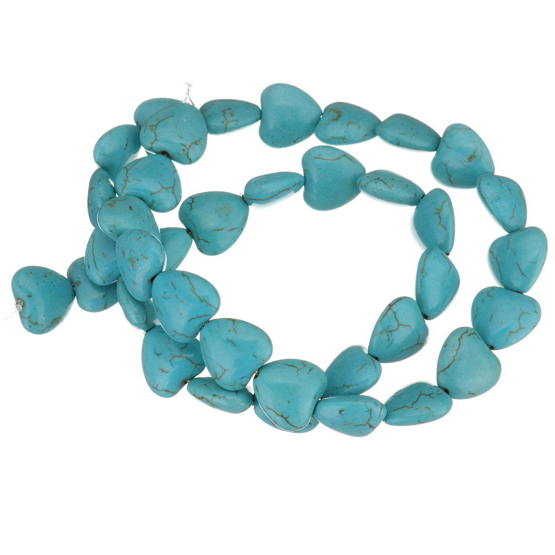 Synthetic Turquoise Beads, Heart, different size for choice, blue, Hole:Approx 1.5mm, Length:Approx 16 Inch, Sold By Strand