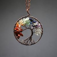 Pendentif arbre de vie, Cristal naturel, avec alliage de zinc, Placage, bijoux de mode & pour femme, plus de couleurs à choisir Vendu par PC