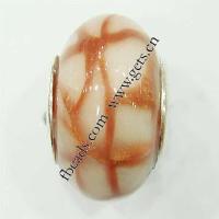 European Porcelain Beads , Rondelle, sterling silver double core without troll Approx 4.5mm 