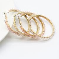 Iron Hoop Earring, with Crystal, fashion jewelry 