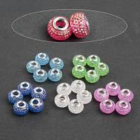 Harz Großes Loch Perlen, rund, unterschiedliche Farbe und Muster für die Wahl & DIY, keine, 10*15mm, 100PCs/Tasche, verkauft von Tasche