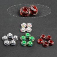 Harz Großes Loch Perlen, rund, unterschiedliche Farbe und Muster für die Wahl & DIY, keine, 10*14mm, 100PCs/Tasche, verkauft von Tasche