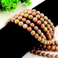 Unakite Beads, Round, polished, DIY 