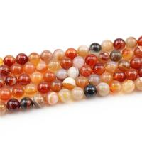 Perles Agates rouges naturelles, agate rouge, Rond, poli, DIY & normes différentes pour le choix, Vendu par brin