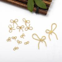 Brass Hair Accessories DIY Findings, Bowknot, gold color plated 