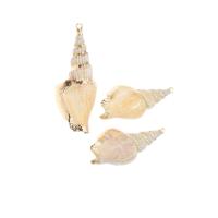 Trumpet Shell Pendant, Conch, plated, DIY, beige, 68*23*15mm 