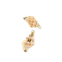 Trumpet Shell Pendant, Conch, plated, DIY, beige, 12*14*10mm 