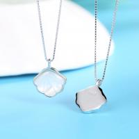 Sterling Silver Jewelry Necklace, 925 Sterling Silver, with Shell, Shell, plated, fashion jewelry & for woman 400+40*14*12mm 
