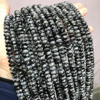 Schneeflocke Obsidian Perlen, Abakus,Rechenbrett, poliert, DIY, 8x5mm, ca. 78PCs/Strang, verkauft von Strang
