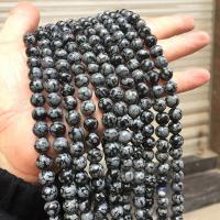 Snowflake Obsidian Bead, Round, polished, DIY 