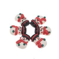 Polymer Clay Jewelry Pendants, Snowman, Christmas Design & DIY, red, 25*16*6mm 