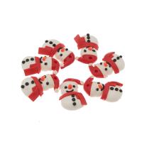 Polymer Clay Jewelry Pendants, Snowman, Christmas Design & DIY, red, 25*16*8mm 