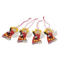 Polymer Clay Jewelry Pendants, Angel, Christmas Design & DIY, red, 61*48*12mm 