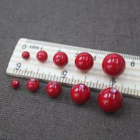 Dyed Shell Beads, Pearl Shell, Round, DIY red 