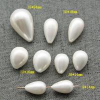 Natural White Shell Beads, Pearl Shell, Teardrop, DIY 