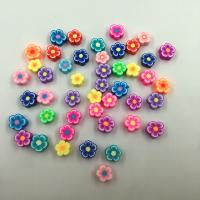 Flower Polymer Clay Beads, Plum Blossom, DIY, Random Color, 10mm 