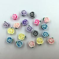 Flower Polymer Clay Beads, Rose, DIY, Random Color, 12mm 