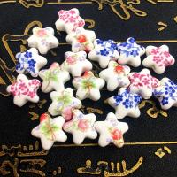 Printing Porcelain Beads, Star, DIY Approx 2mm 