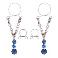 Stainless Steel Nipple Ring, with Cubic Zirconia, fashion jewelry & Unisex, blue 