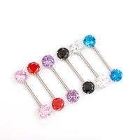 Stainless Steel Nipple Ring, with Cubic Zirconia, fashion jewelry & Unisex 