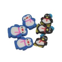 Mobile Phone DIY Decoration, Polymer Clay, Penguin, mixed colors, 10*8*1mm 
