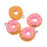 Polymer Clay Jewelry Pendants, Donut, DIY, yellow, 22*20*6mm 