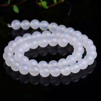 Natural White Agate Beads, Round, polished, DIY Approx 15 Inch 